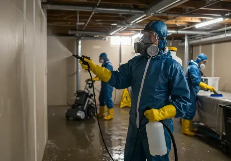 Basement Sanitization and Antimicrobial Treatment process in Waterford, MI